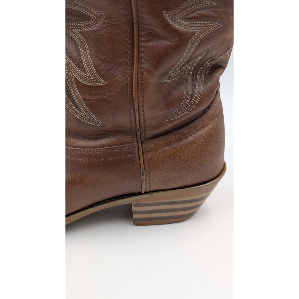 Durango Brown Leather Western Cowboy Boots Men’s 9M Square Toe Western Wear - Picture 11 of 16